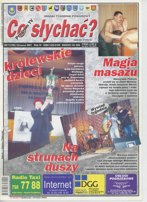 Okładka gazety Co słychać? - nr 11 (180) 2001